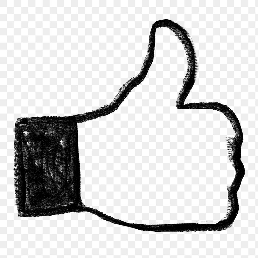 Thumbs up png, good job gesture doodle, transparent background