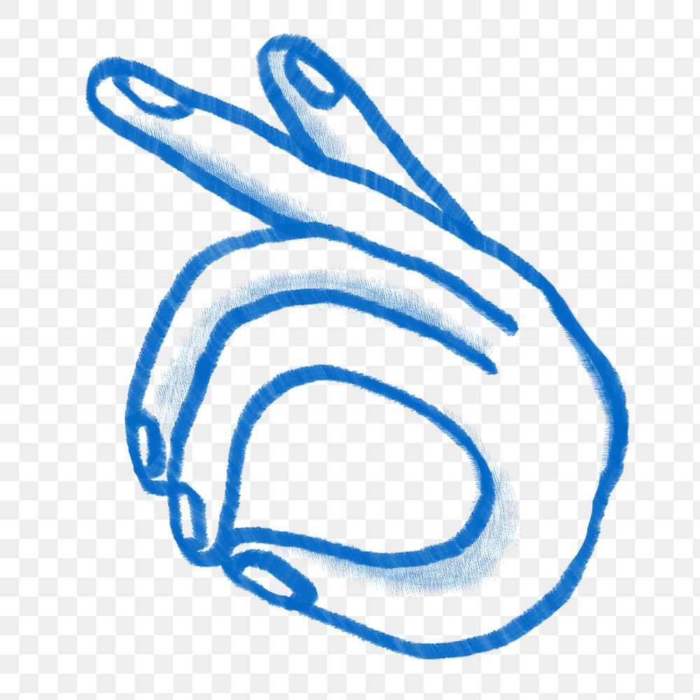 Okay hand png, sign language doodle, transparent background