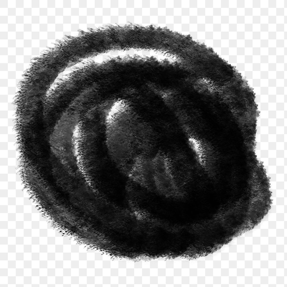 Black chalk circle png sticker, shape doodle, transparent background