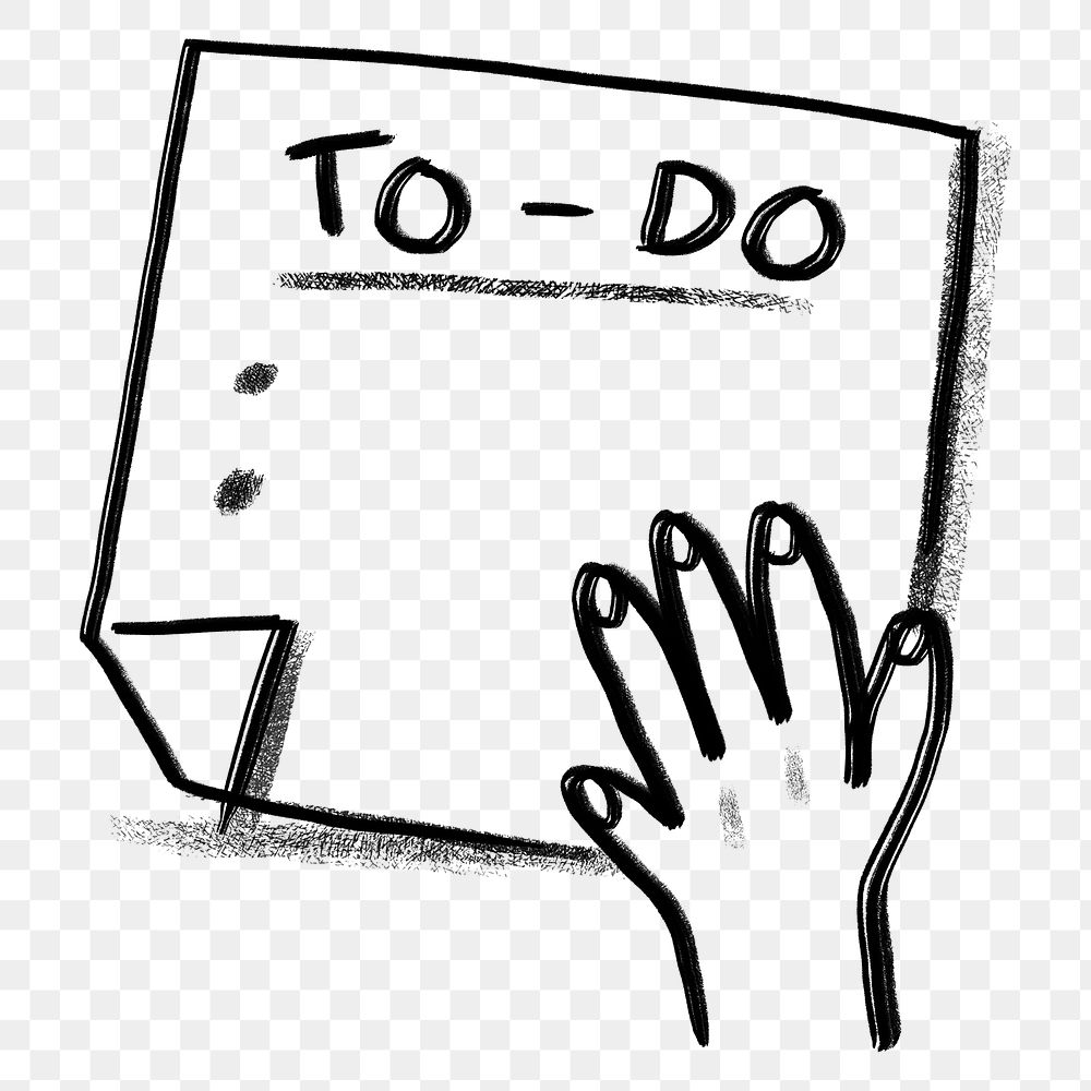 To do list png sticker, note paper doodle, transparent background