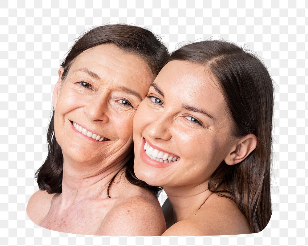 Mother and daughter png sticker, transparent background