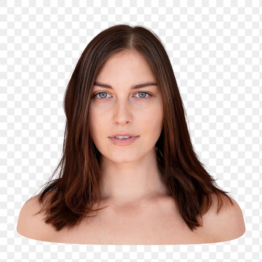 Brunette woman png sticker, transparent background