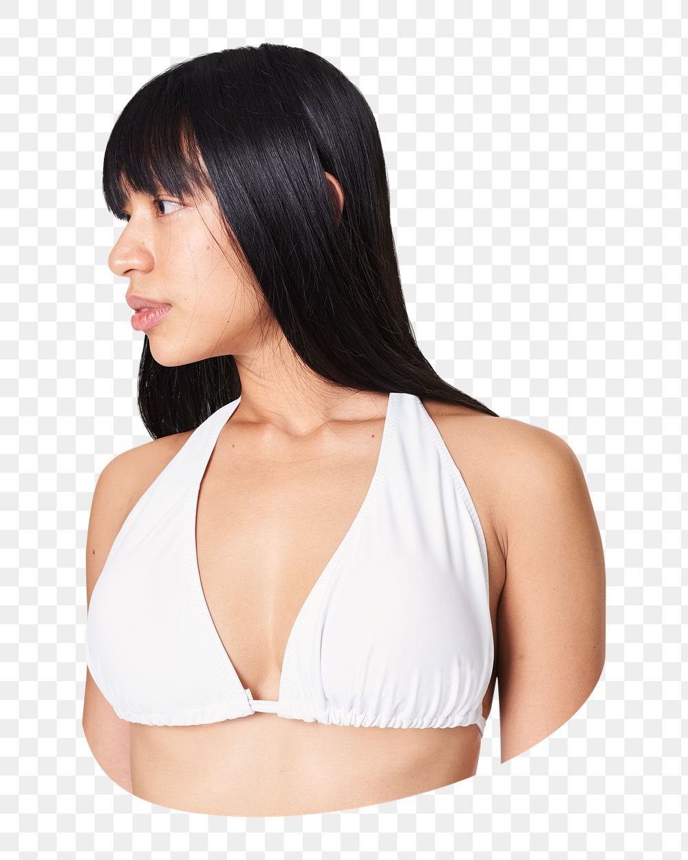 Png Asian woman in bikini sticker, transparent background
