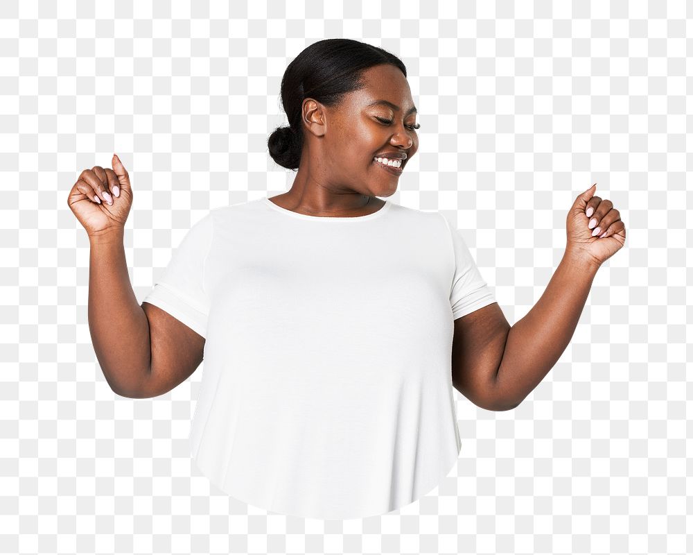 Png joyful African-American woman sticker, transparent background