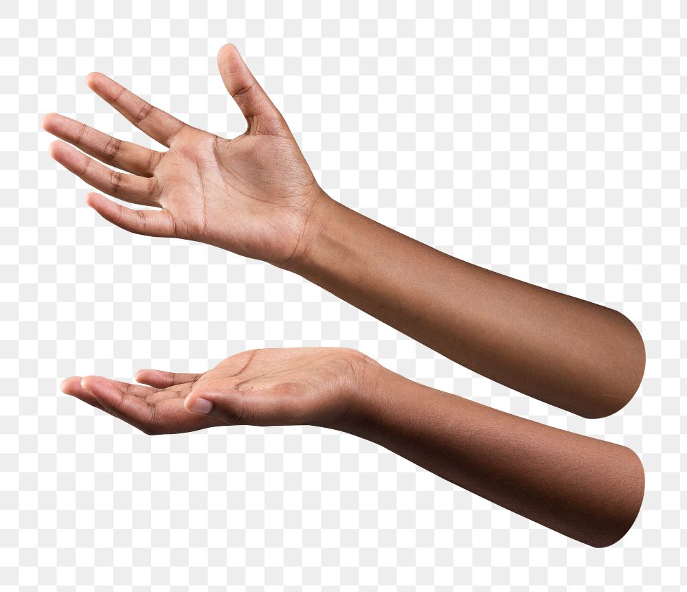 Hands grasping png sticker, transparent background