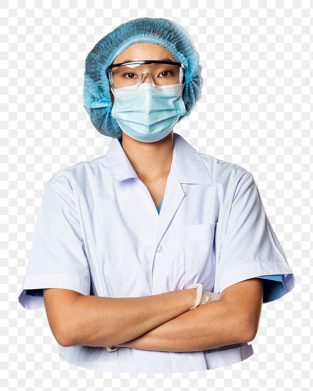 Png covid nurse sticker, transparent background