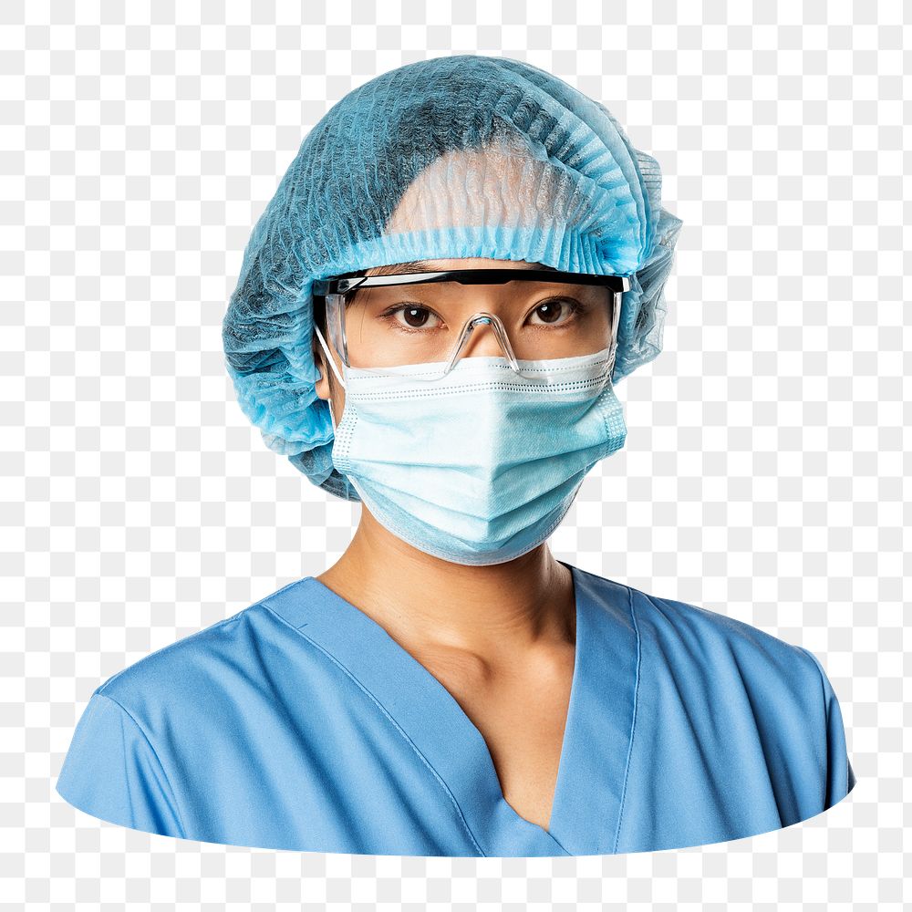 Png serious doctor sticker, transparent background