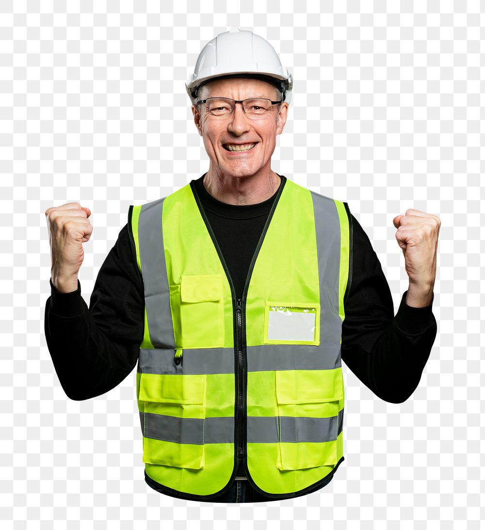 Male engineer png sticker, transparent background