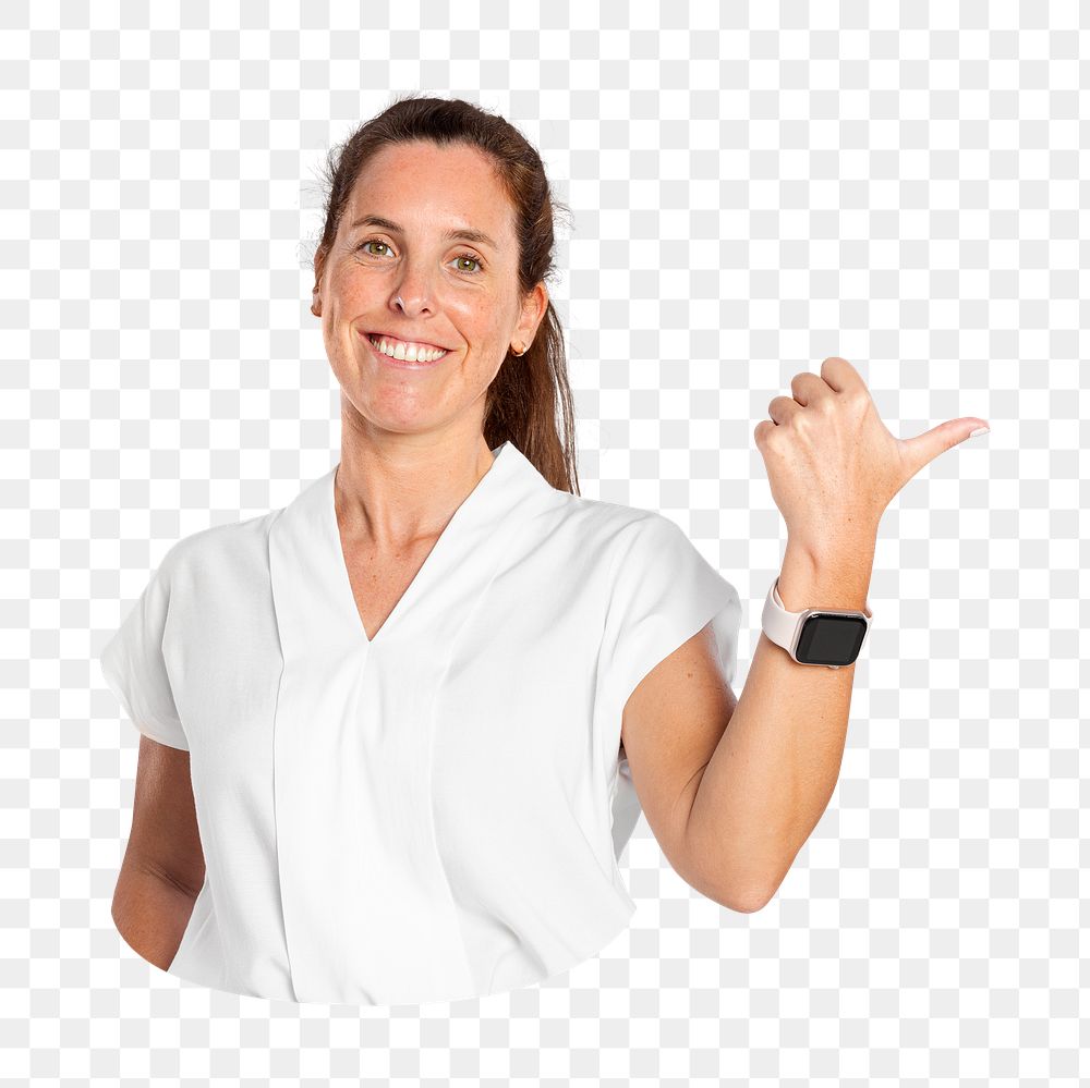 Female presenter  png sticker, transparent background