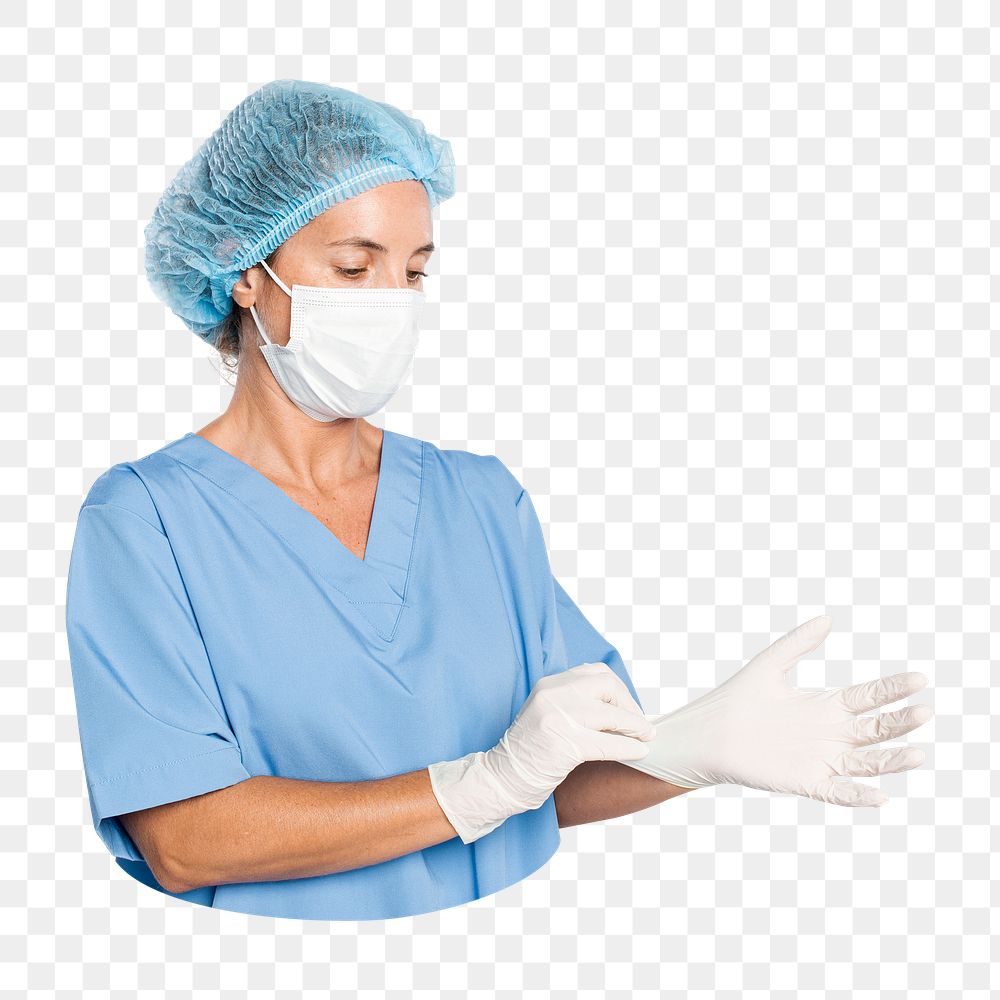 Female surgeon png sticker, transparent background