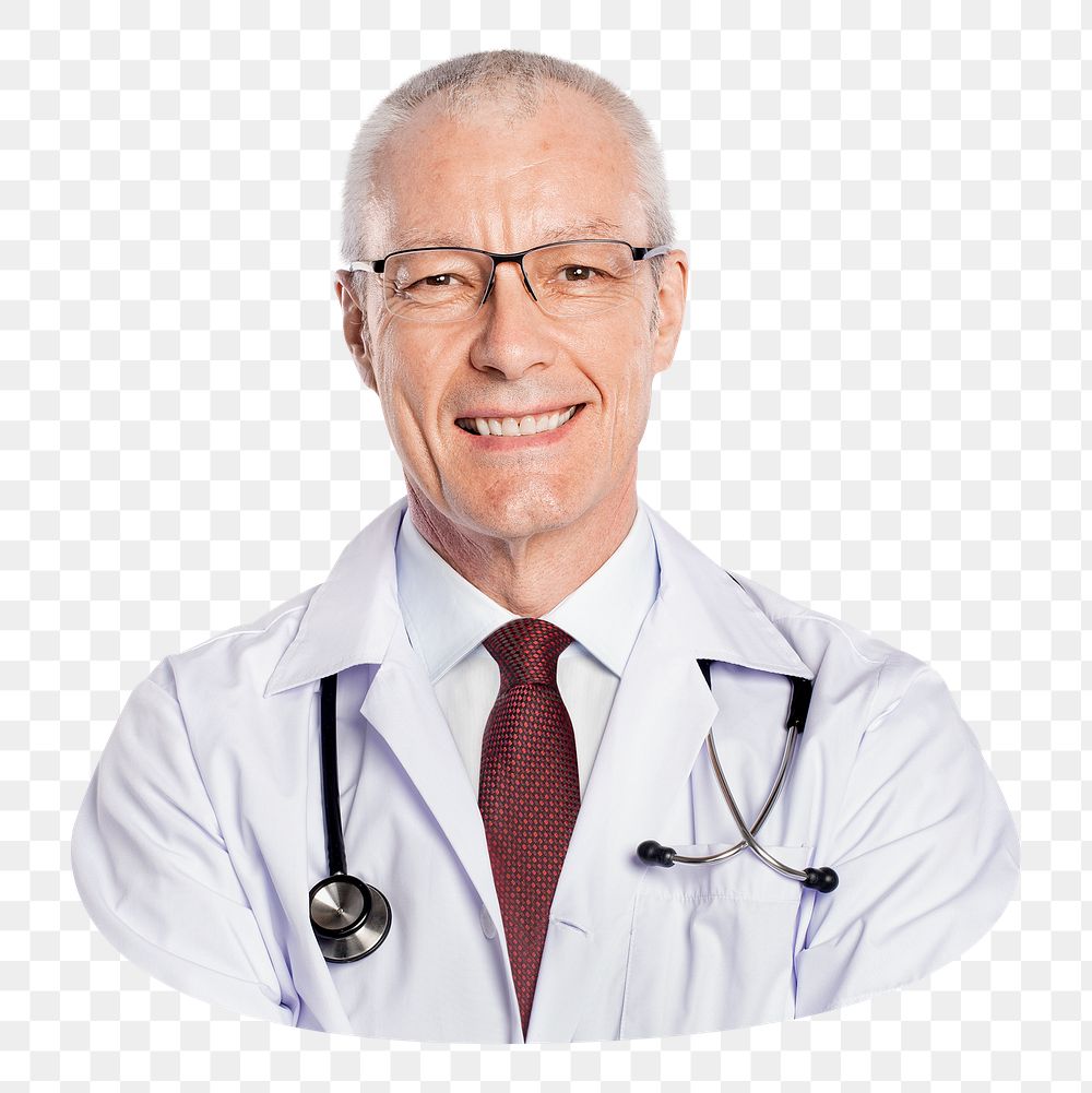 Male doctor png sticker, transparent background