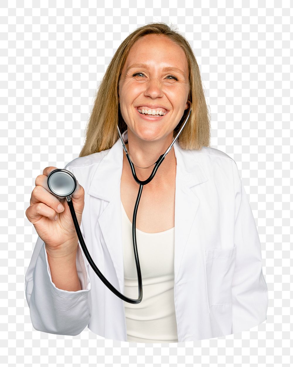 Smiling doctor png sticker, transparent background