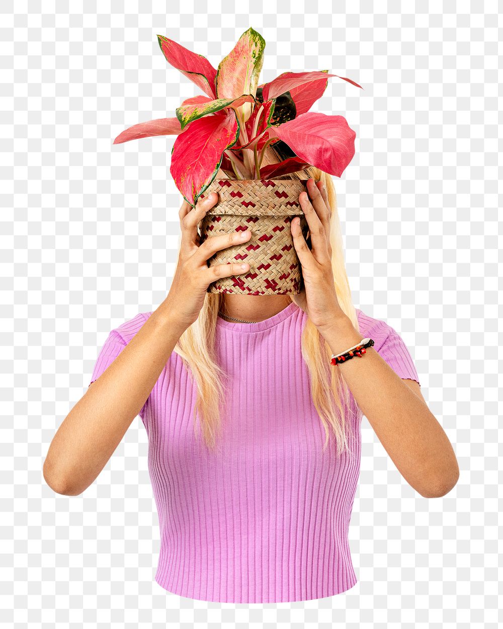 Plant lady png sticker, transparent background