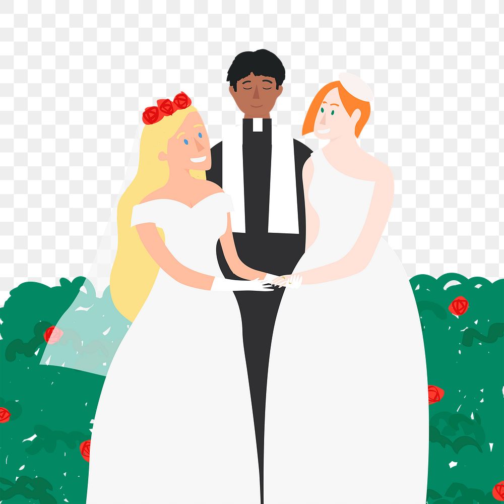 Png same sex marriage sticker, illustration, transparent background