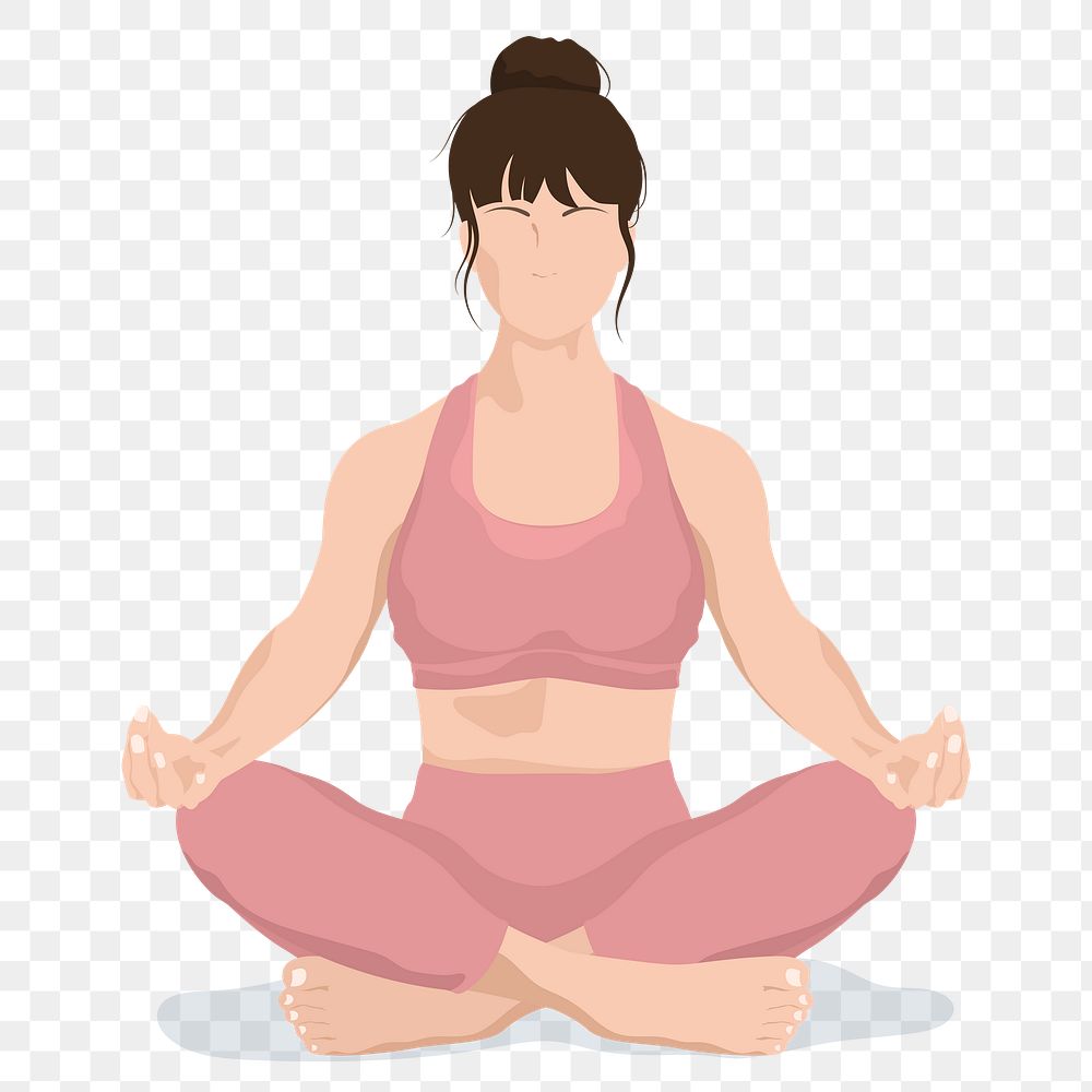 Yoga & meditation png sticker, realistic illustration transparent background