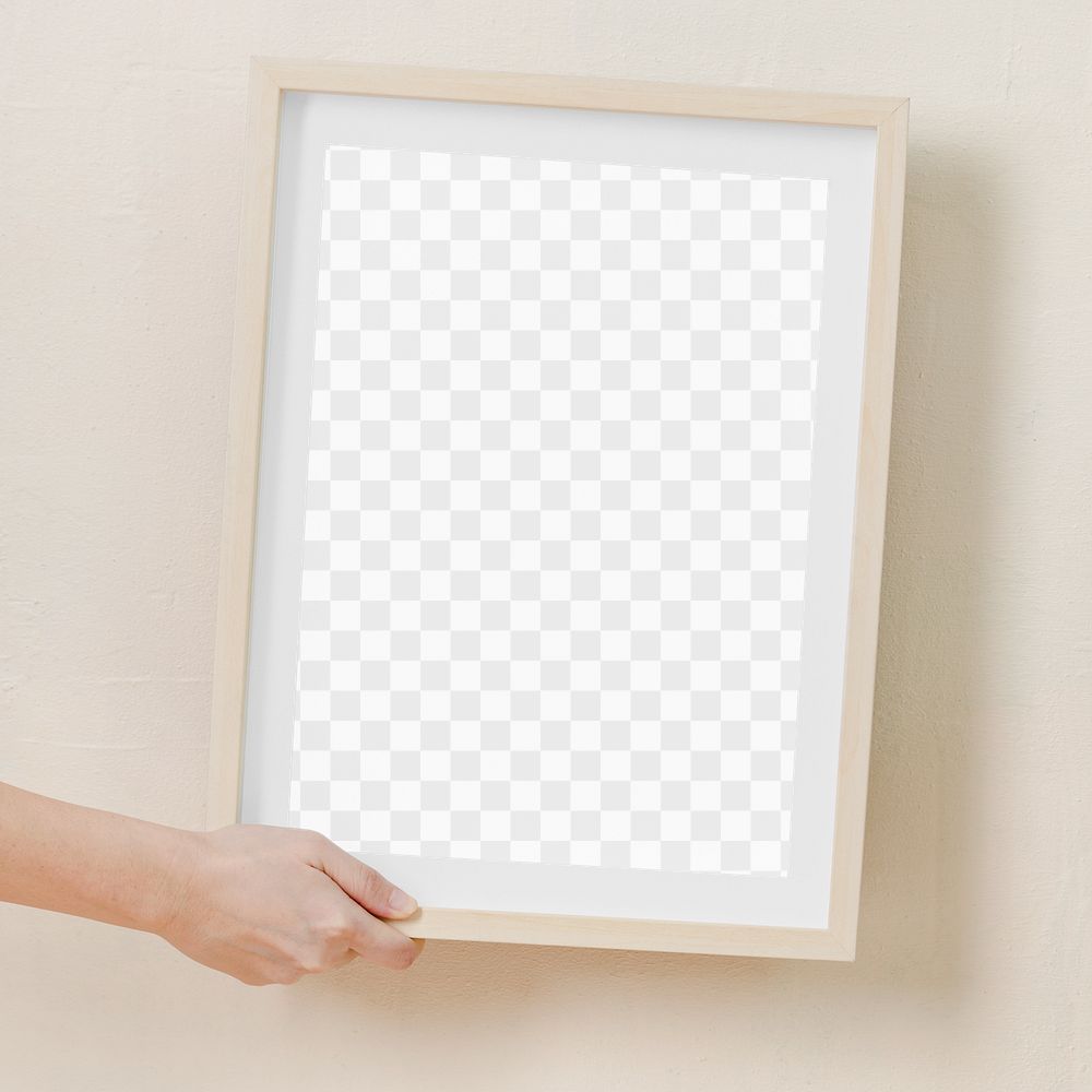 Minimal photo png frame mockup, transparent design