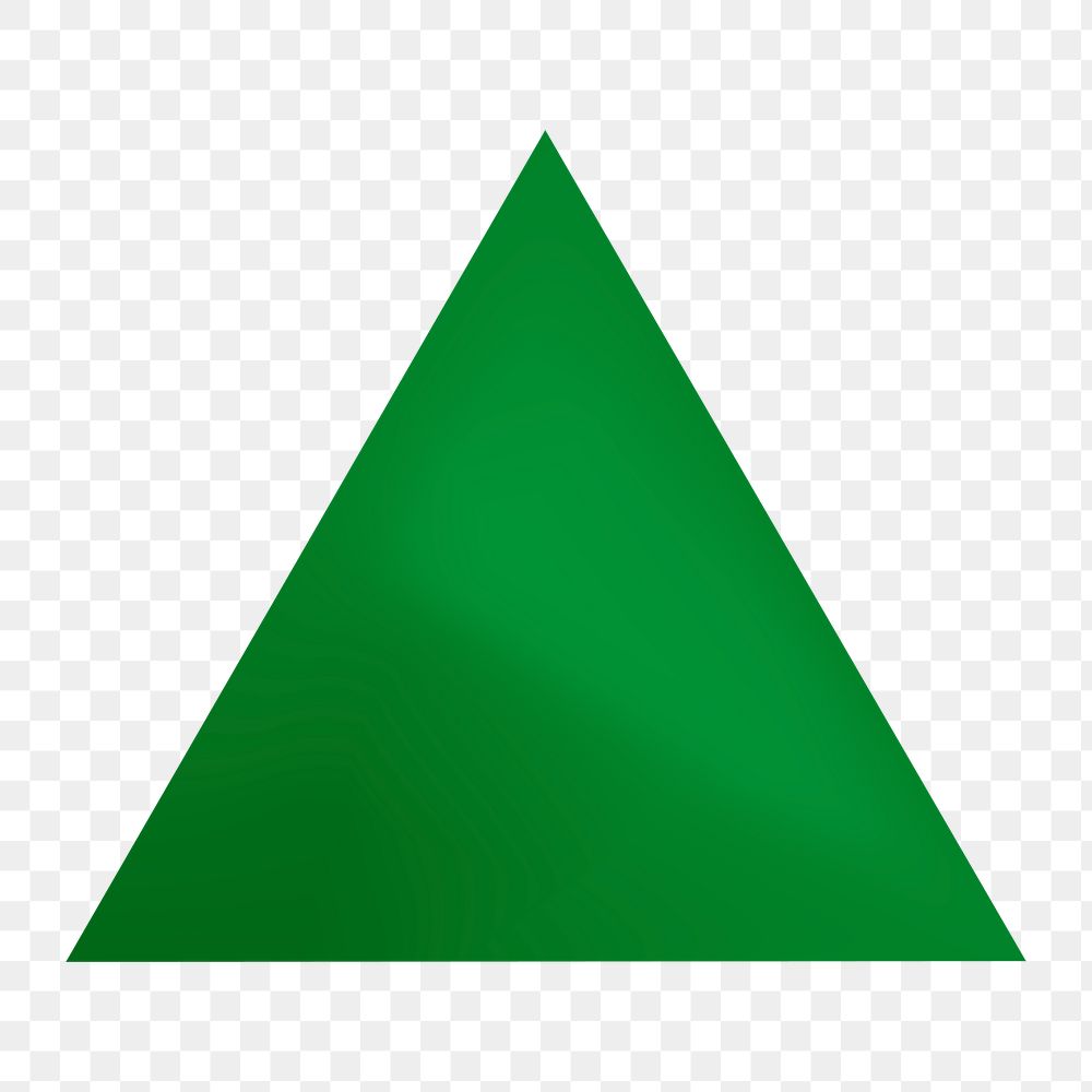 PNG 3D green triangle shape sticker, transparent background