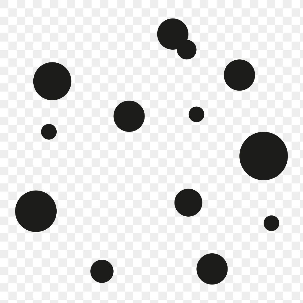 Black dots png geometric shape sticker, transparent background