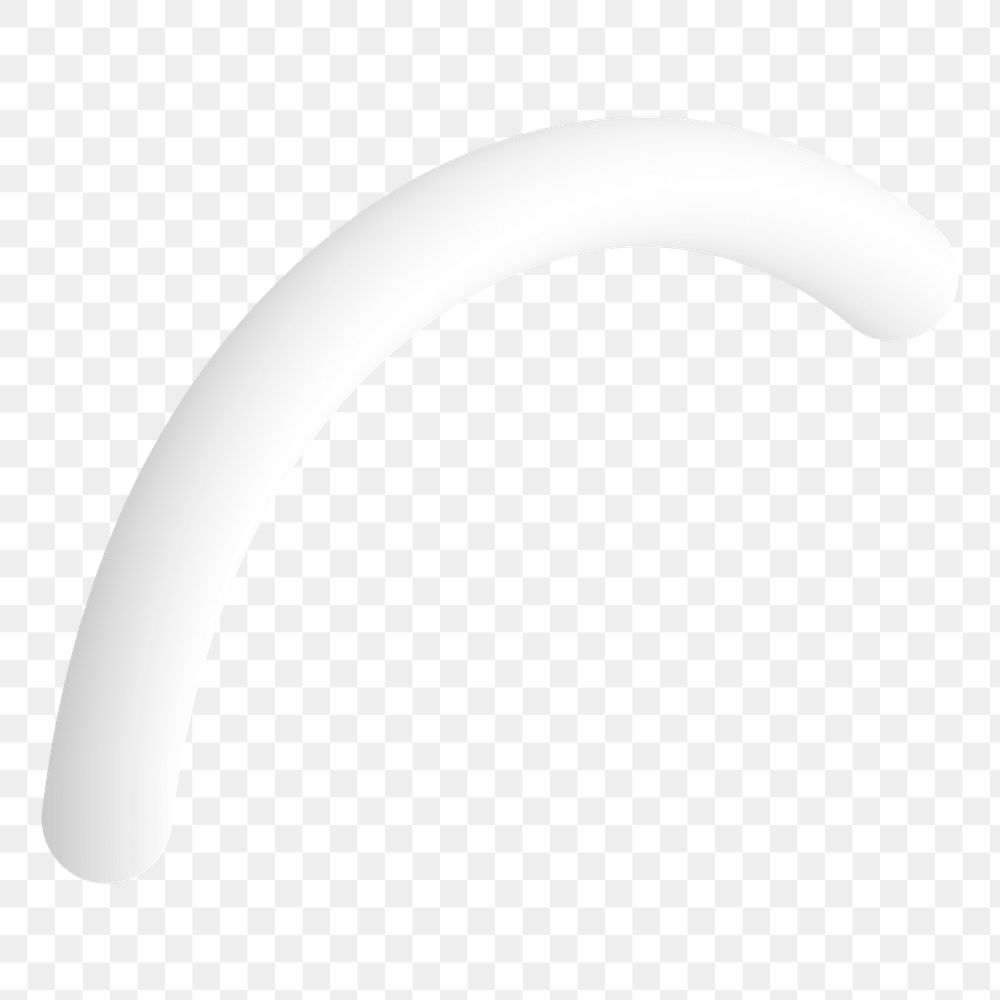 Squiggle png 3D white shape sticker, transparent background