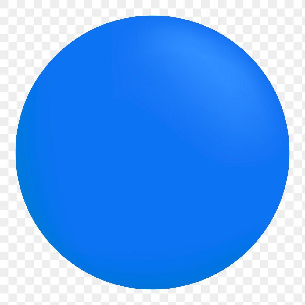 Blue round badge png 3D shape sticker, transparent background