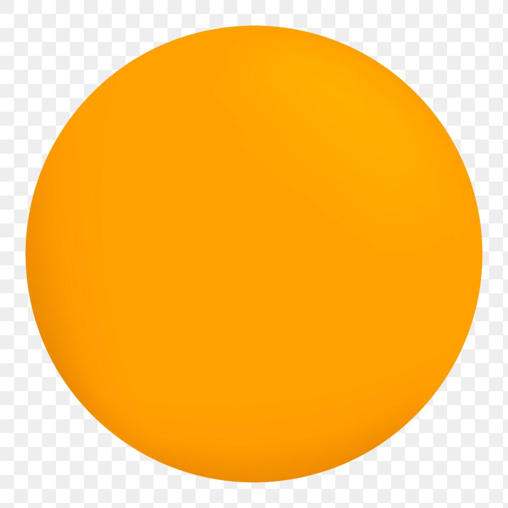 3D round badge png orange sticker, transparent background