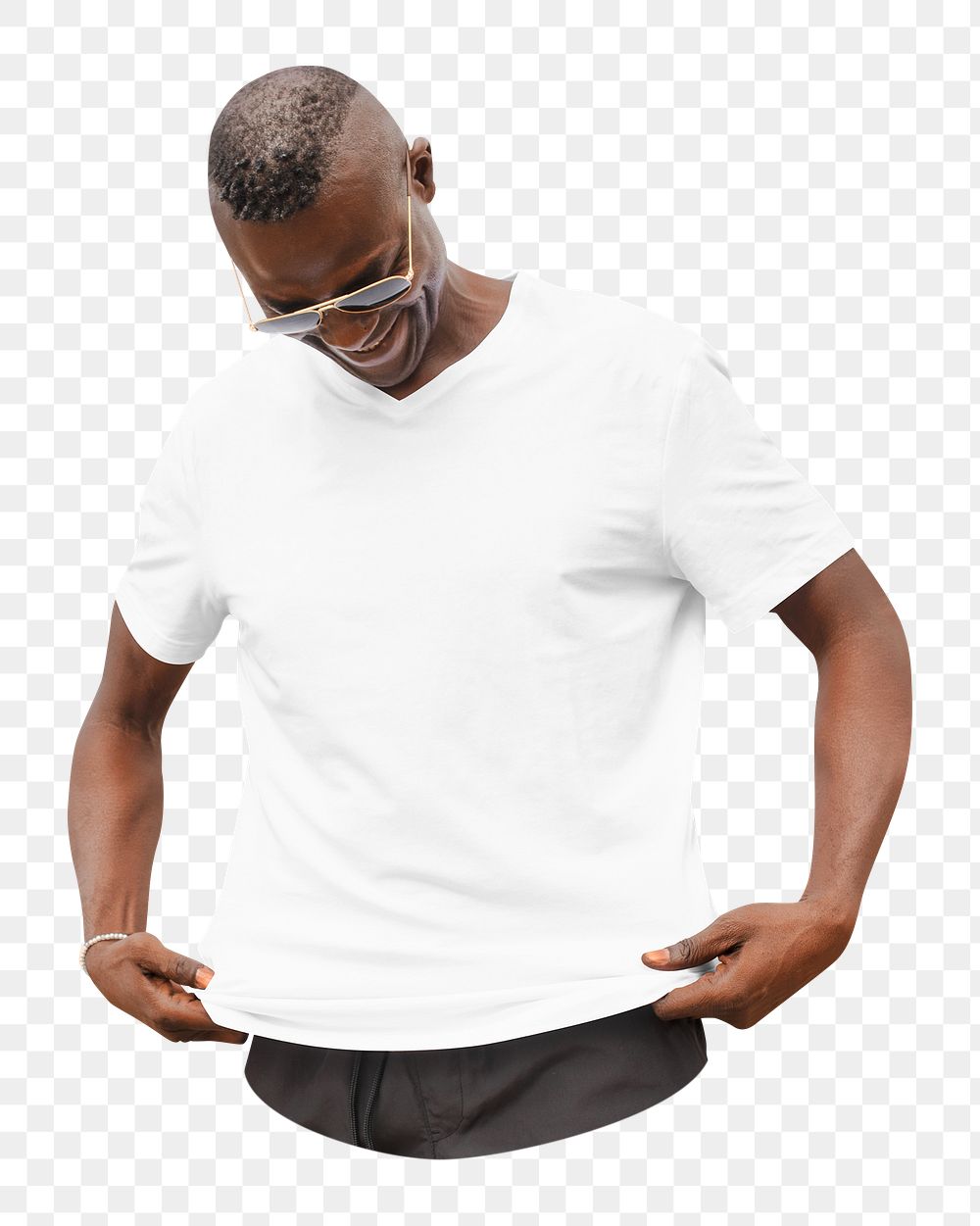 Png cool African-American man sticker, transparent background