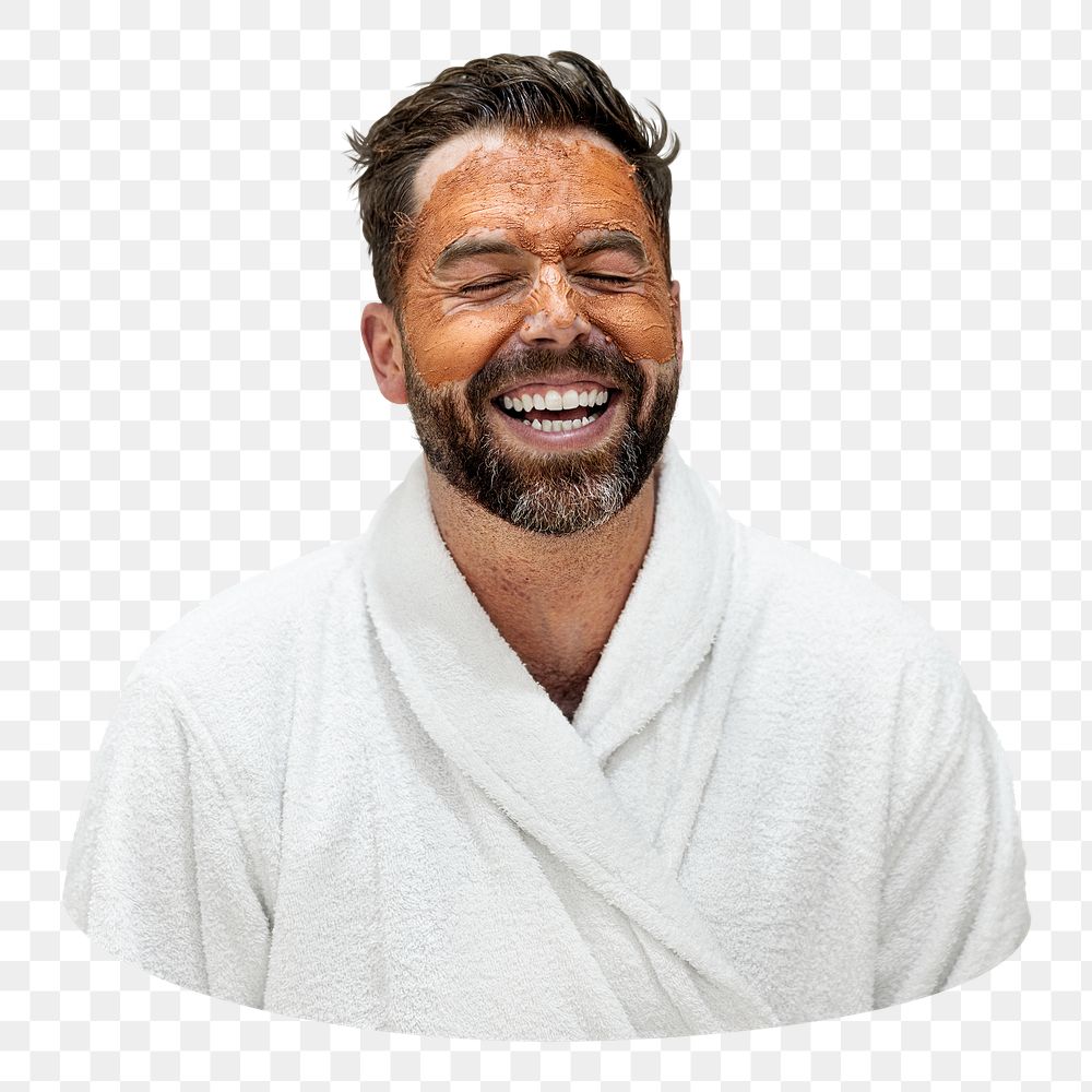 Men's spa png sticker, transparent background