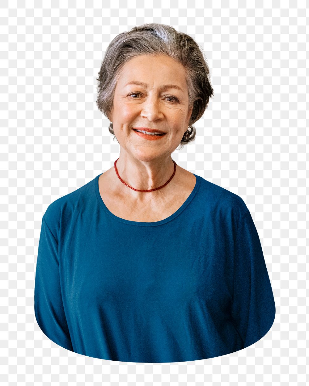 Png happy senior woman sticker, transparent background