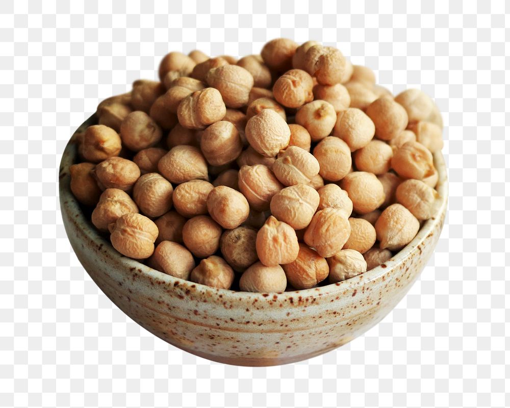 Chickpea in bowl  png sticker, transparent background 