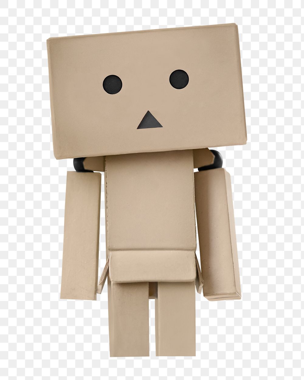 Cardboard box robot png sticker, transparent background