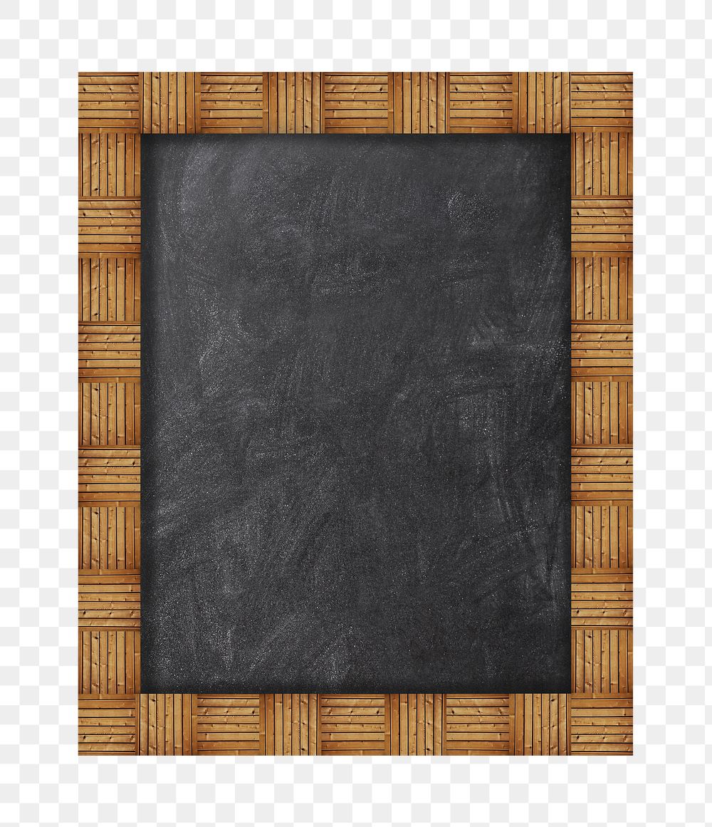 Empty chalkboard frame png sticker, transparent background
