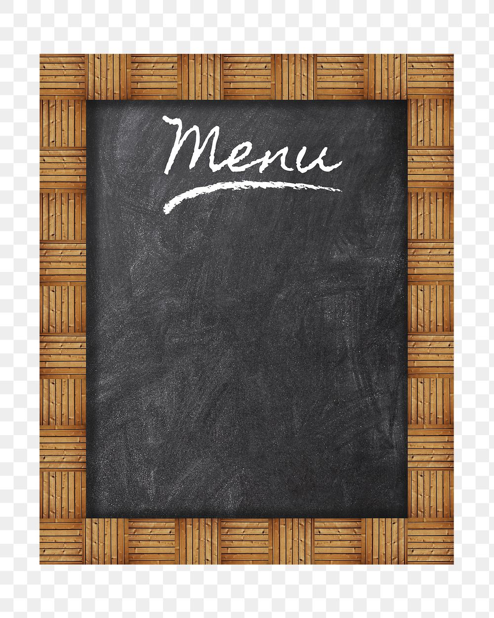 Menu chalkboard png sticker, transparent background