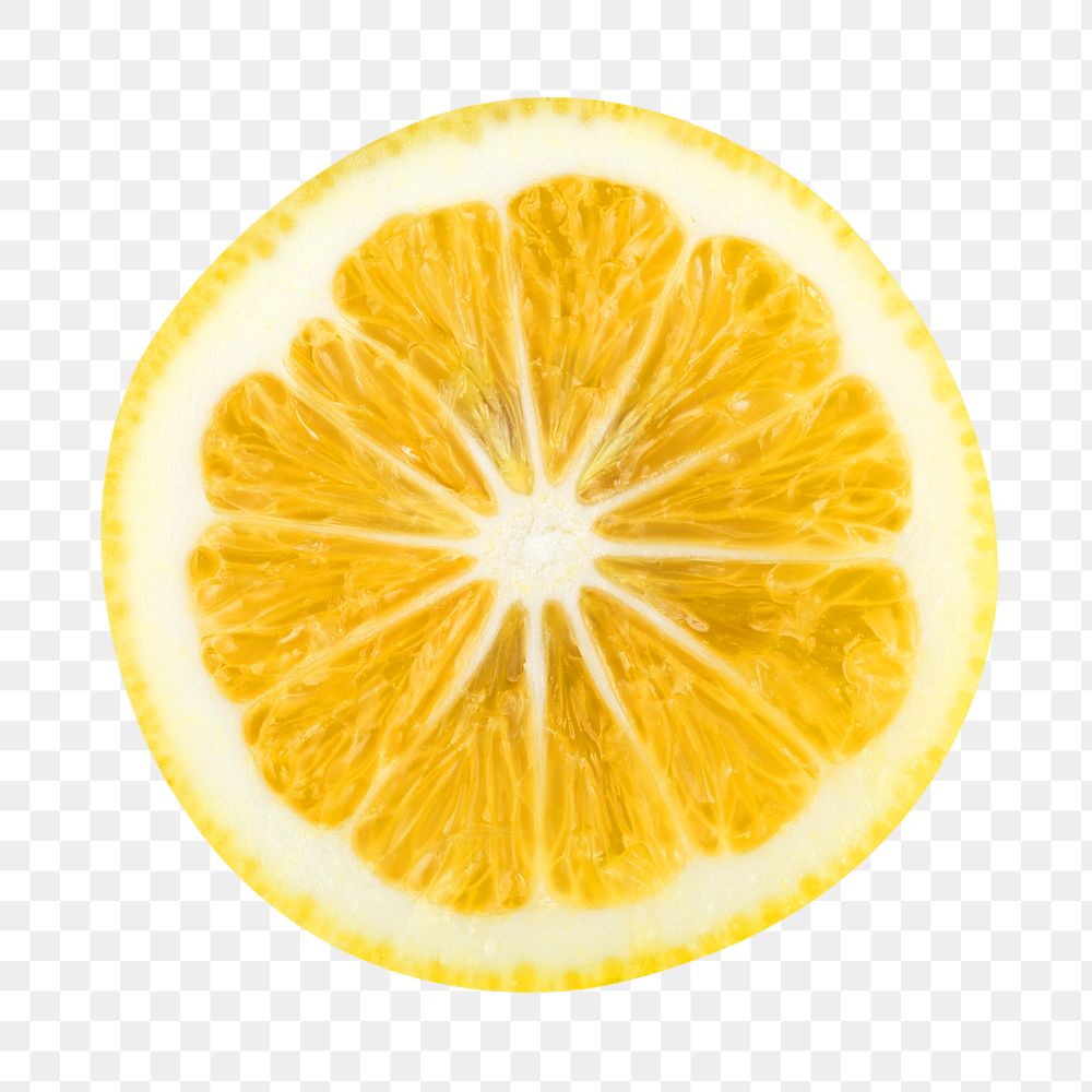 Png half lemon fruit sticker, transparent background