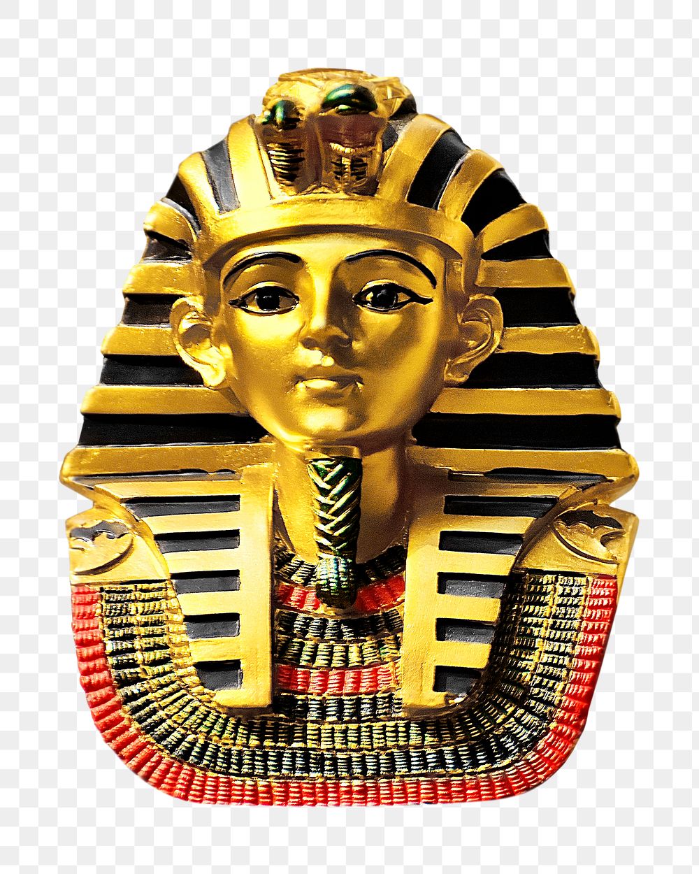 Tutankhamun faraoh mask png sticker, transparent background