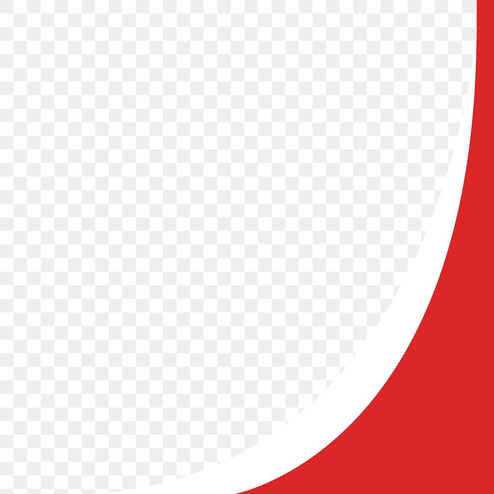 Red wavy png border, transparent background