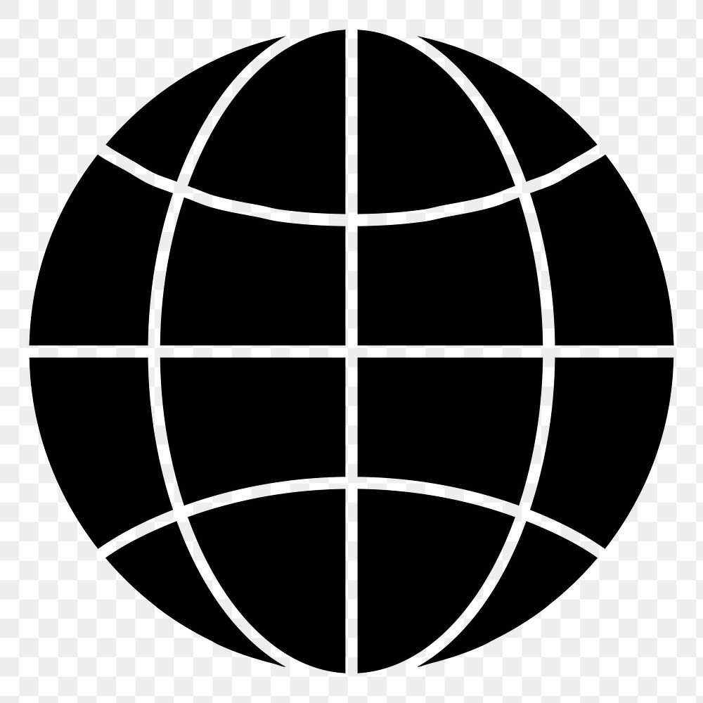 Grid globe png business icon, transparent background