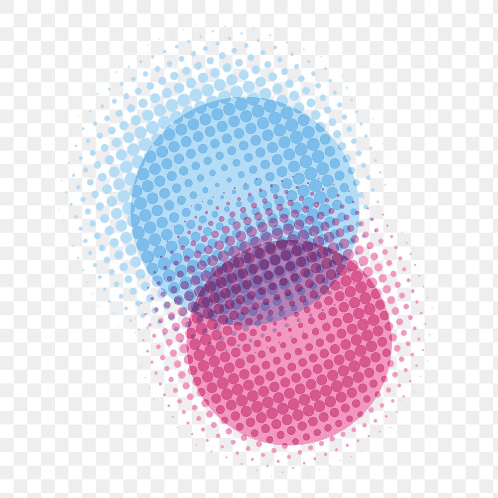 Pink overlapping circles png sticker, transparent background