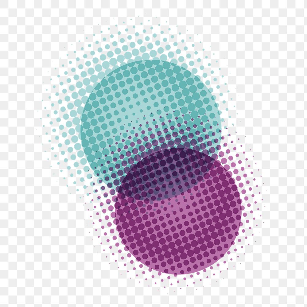Purple overlapping circles png sticker, transparent background