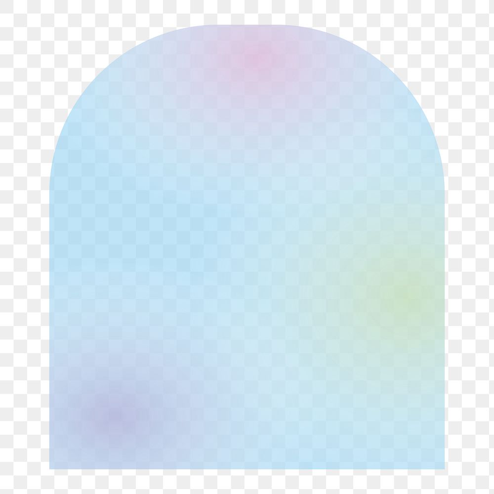 Arch badge png gradient blue sticker, transparent background