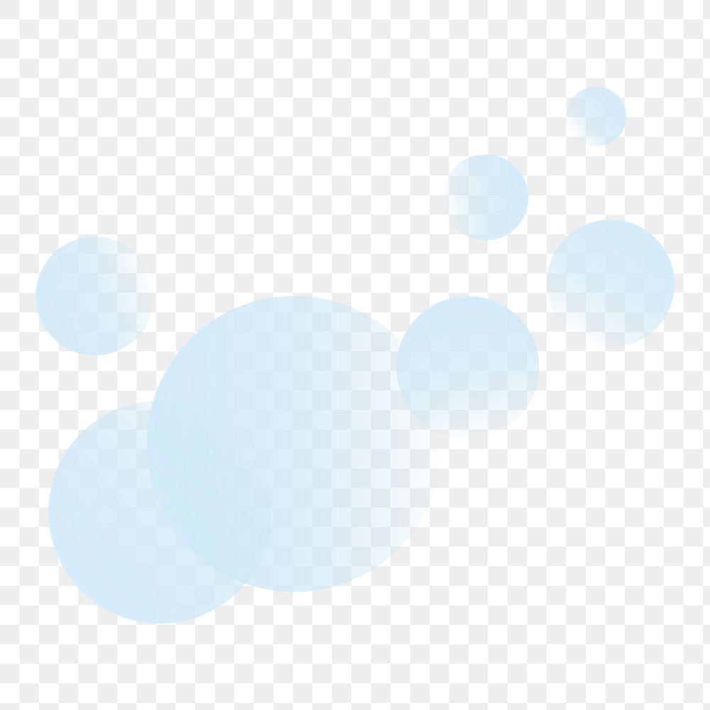 PNG abstract blue bubble sticker, transparent background