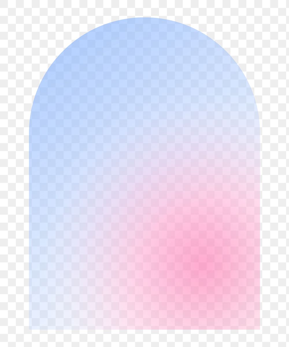 PNG gradient arch shape sticker, transparent background