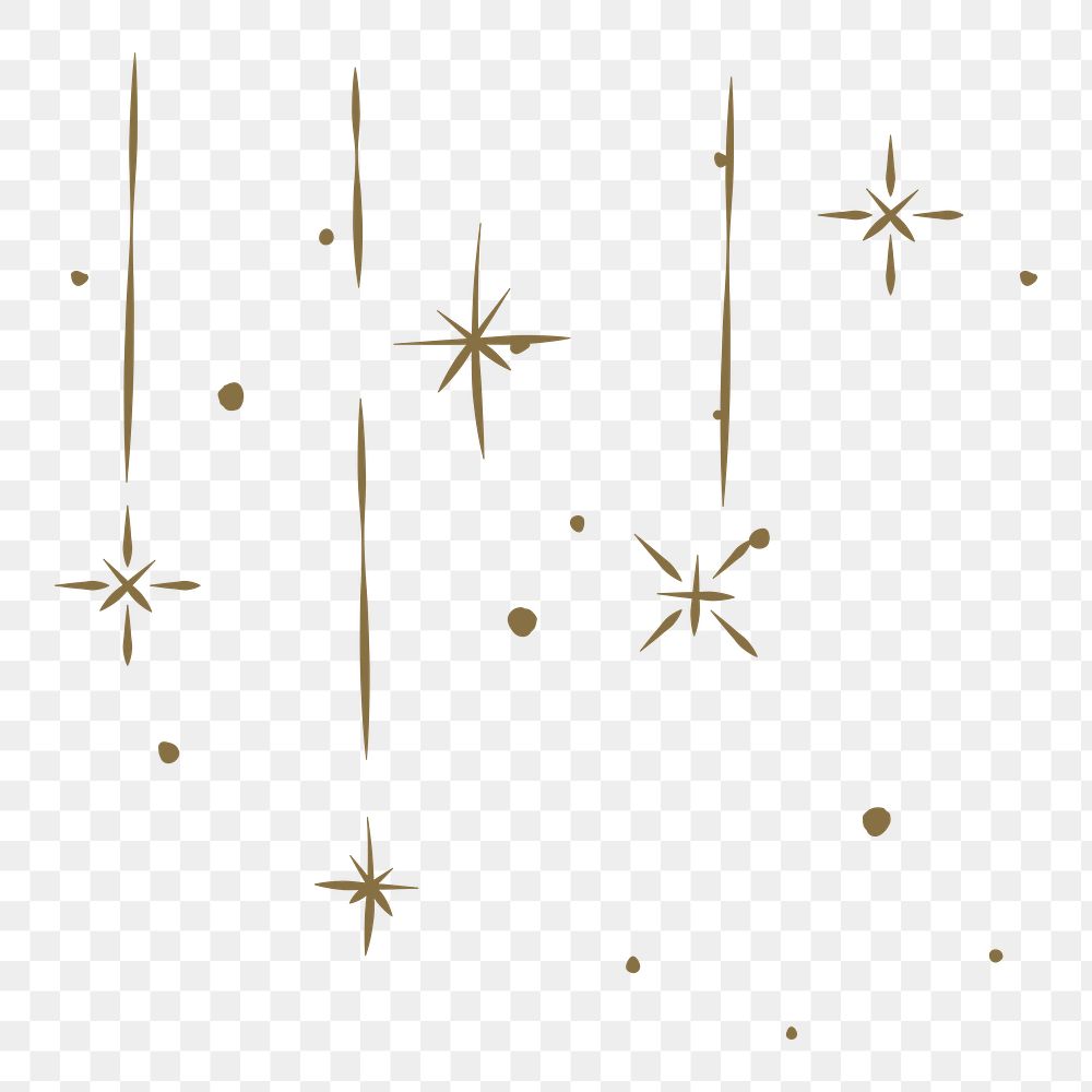 PNG sparkle falling stars sticker, transparent background