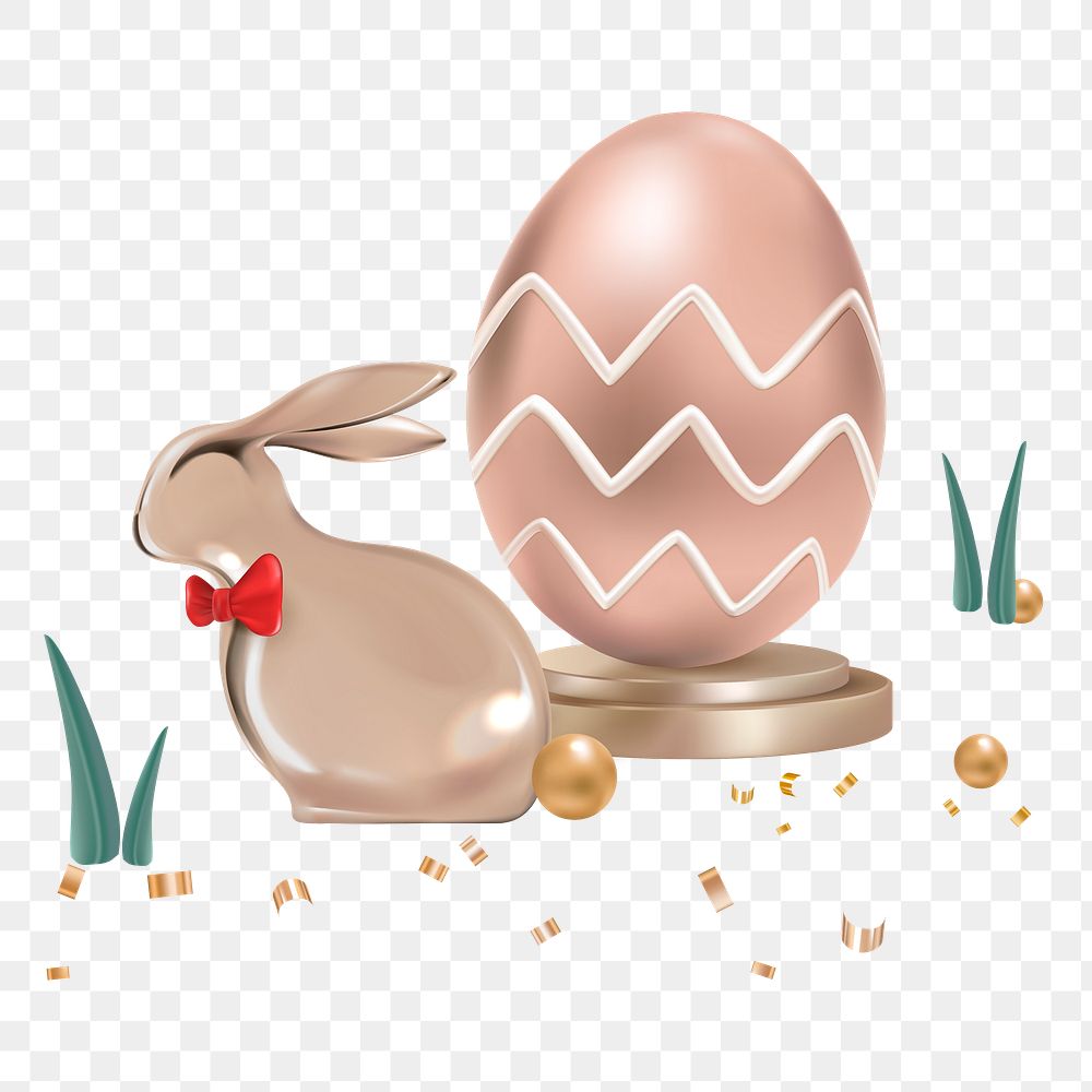 Easter egg png 3d sticker, transparent background