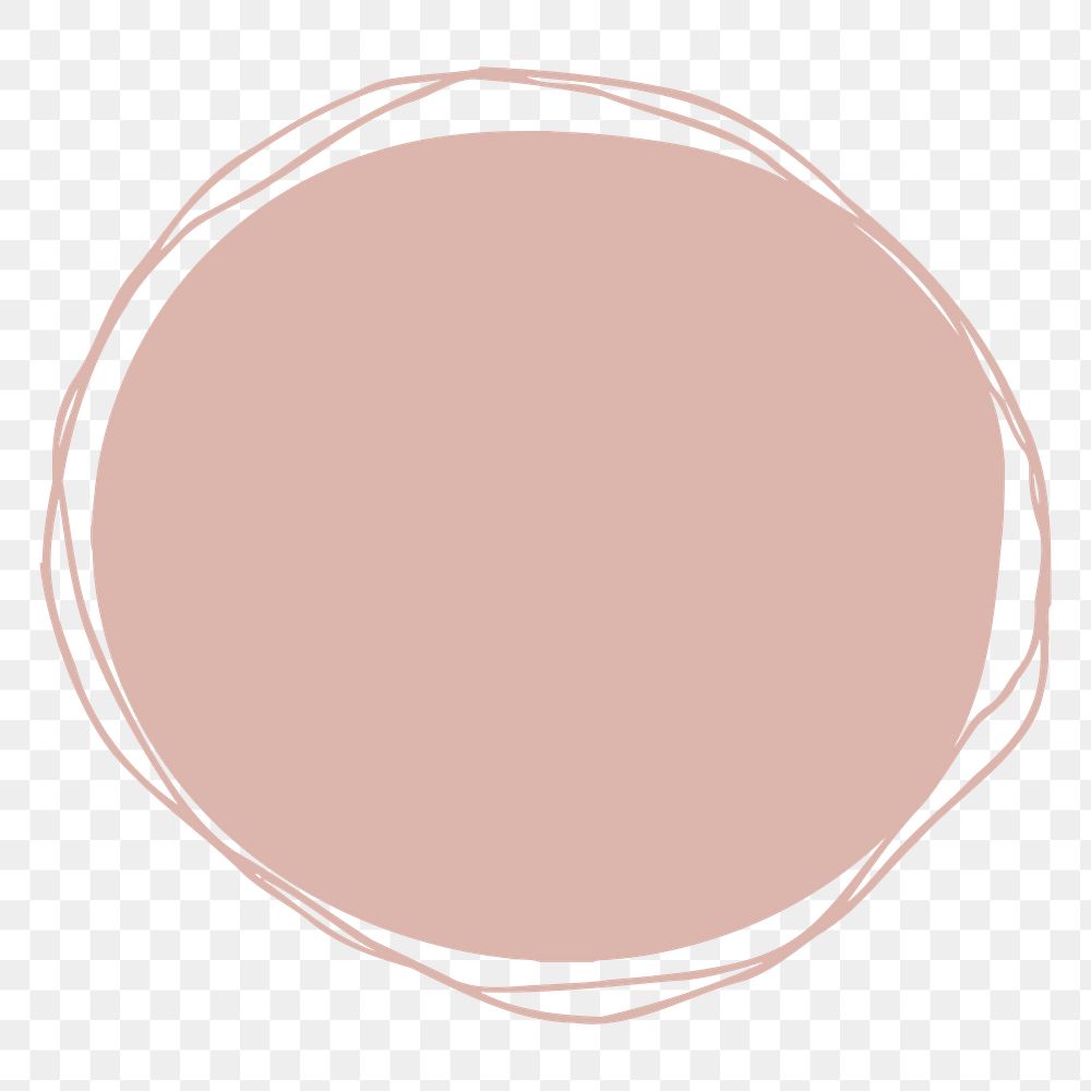 Pink circle png sticker, geometric shape doodle, transparent background