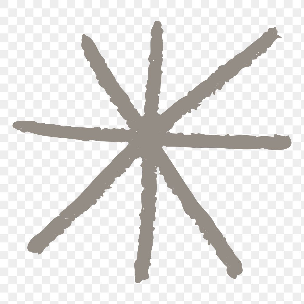 Brown asterisk png sticker, symbol doodle, transparent background
