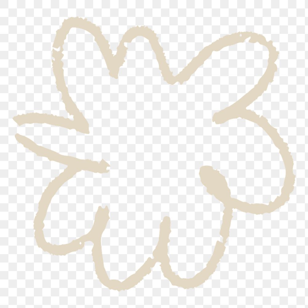 Cute flower doodle png sticker, transparent background