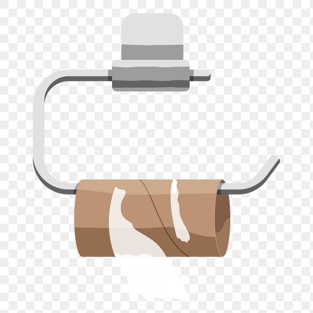 Png empty toilet paper roll sticker, transparent background
