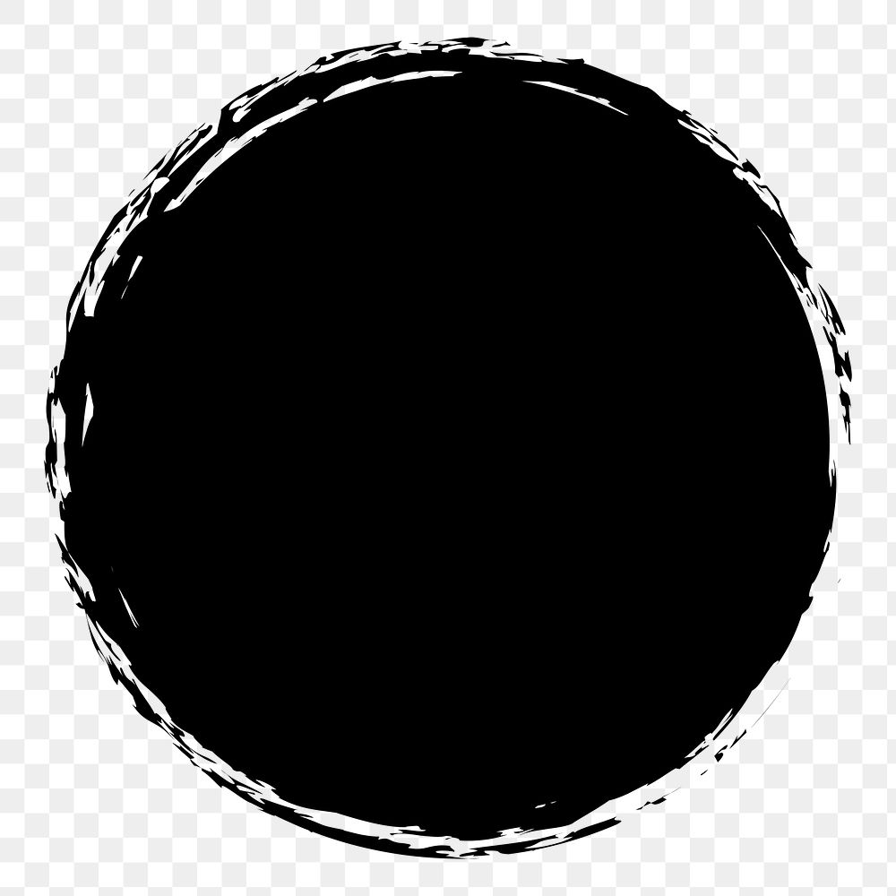 Black circle png sticker, transparent background