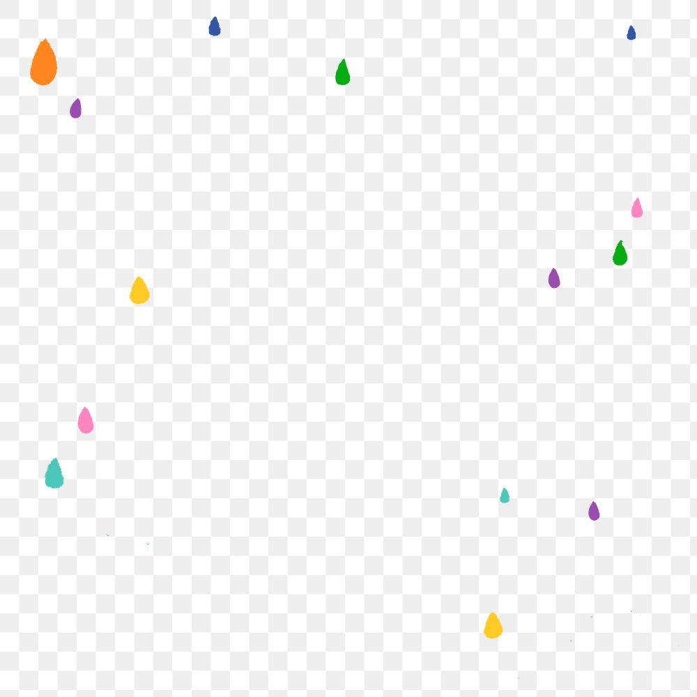 Colorful droplets png transparent background