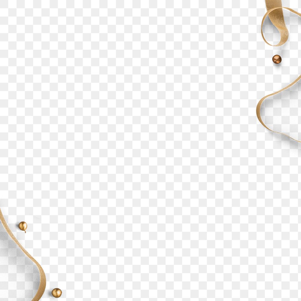 Christmas ribbon png border, transparent background 